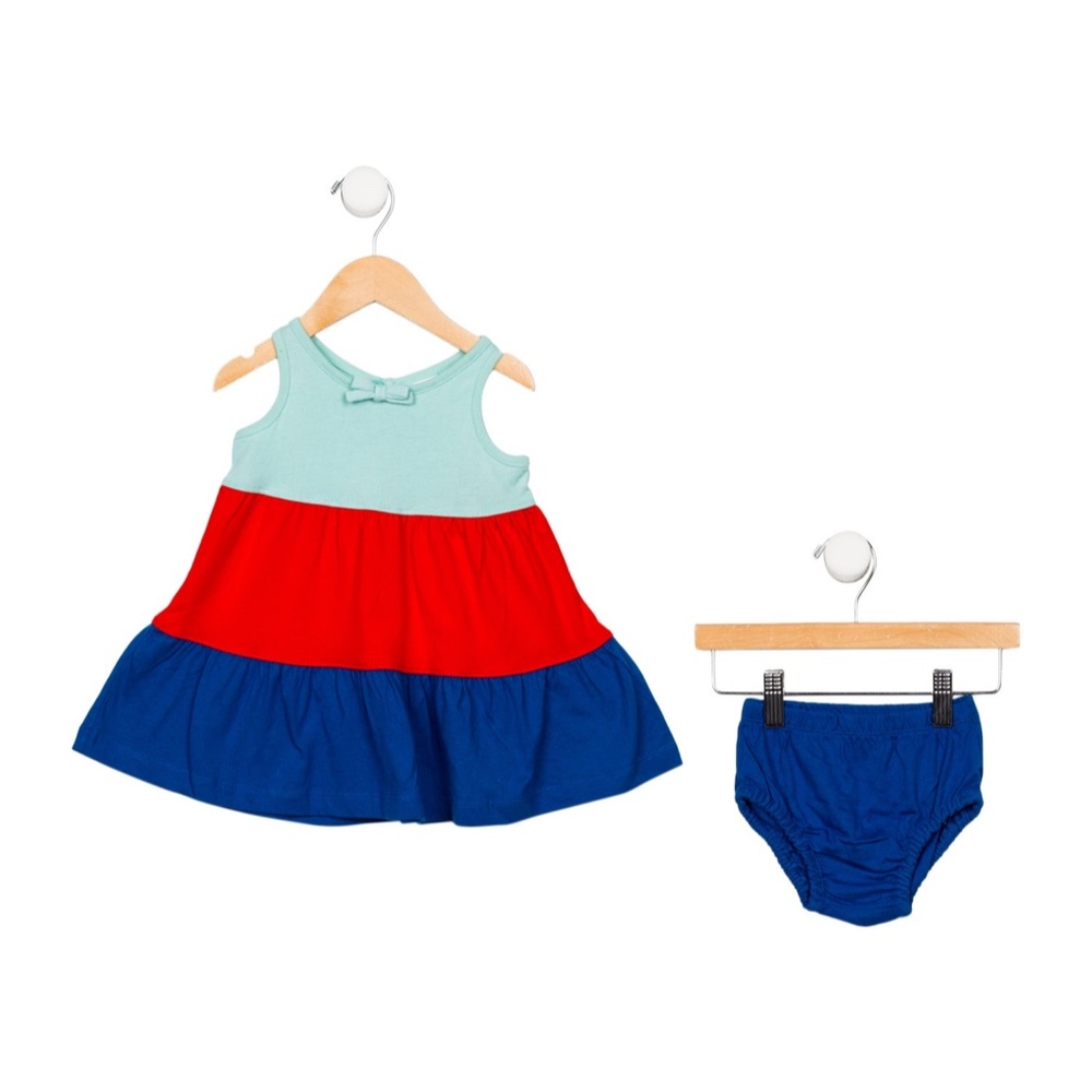 HANNA ANDERSSON Girls' Colorblock Tiered Dress